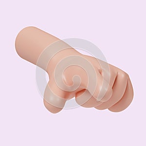 3d hand pointing gesture. Touch or click icon. Alternate pointer to select the correct target. icon isolated on pink