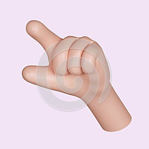 3d hand pointing gesture. Touch or click icon. Alternate pointer to select the correct target. icon isolated on pink