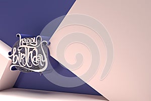 3D Happy Birthday Text Made of Handwriting Flyer/Poster Design