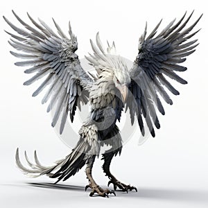 3d Harpy Creature: Exotic Bird In Physically Based Rendering Style photo