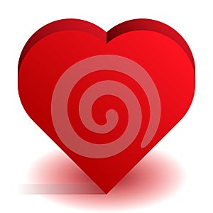 3D Heart shape as affection,  love, fondness icon and logo photo