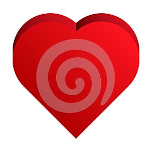 3D Heart shape as affection,  love, fondness icon and logo photo