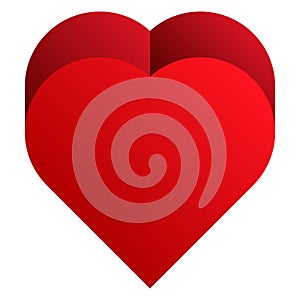 3D Heart shape as affection,  love, fondness icon and logo photo