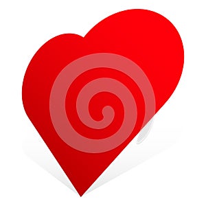 3D Heart shape as affection,  love, fondness icon and logo photo