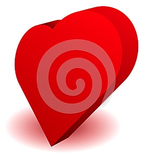 3D Heart shape as affection,  love, fondness icon and logo photo