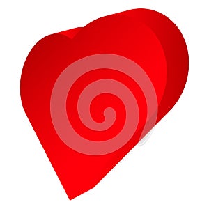 3D Heart shape as affection,  love, fondness icon and logo photo