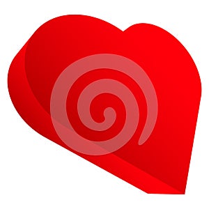 3D Heart shape as affection,  love, fondness icon and logo photo