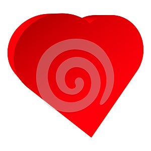 3D Heart shape as affection,  love, fondness icon and logo photo