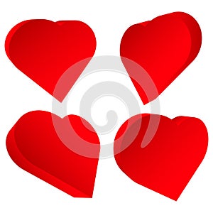 3D Heart shape as affection,  love, fondness icon and logo photo