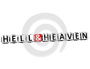 3D Hell And Heaven Button Click Here Block Text