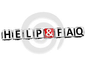 3D Help and Faq Crossword on white background