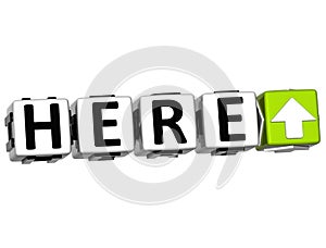 3D Here Navigation Button cube text