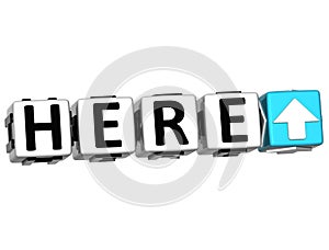 3D Here Navigation Button cube text