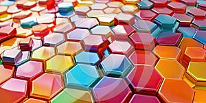 3D Hexagonal Texture Background Design , Abstract 3D Hexagon Pattern Rendering , Geometric Hexagonal 3D Texture Background