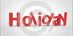 3D Holiday word red text