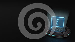 3d hologram symbol of interface icon render