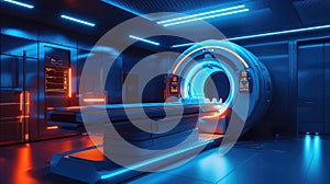 3d holographic display of an mri machine