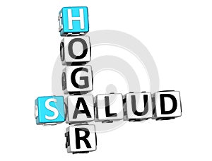 3D Home Health Hogar Salud Crossword on white background photo