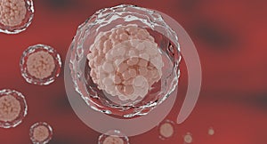 3d : human cell or embryonic stem cell microscope background. 3d rendering
