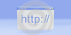 3d Hypertext Transfer Protocol Concept, HTTP data web page. Web browser, internet communication protocol. Vector illustration photo
