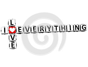 3D I Love Everything Crossword