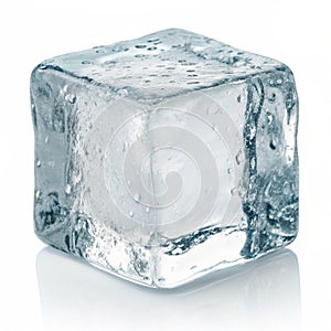3D Ice Cube isolated on white background