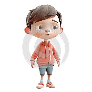 3D icon avatar people kawaii cartoon boy wearer of glasses a smiling man. Bright portrait of a teenage character isolated photo