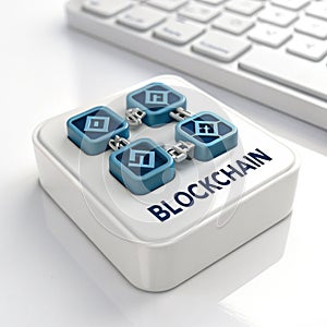 Blockchain 3D icon photo