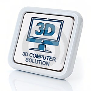 Computer Solution 3D Icon isolated