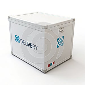 Delivery box 3D icon isolated on white background photo