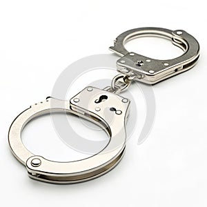 Handcuffs 3D icon isolated on white background photo