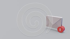3d icon of incoming email