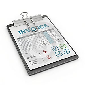 Invoice 3D Icon Illustration