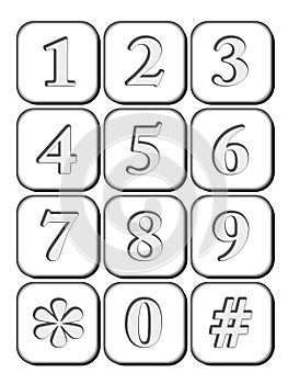 Tridimensionale icona numero inciso telefono 