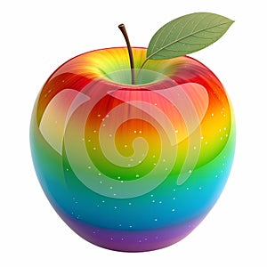 3D icon of a rainbow-colored apple