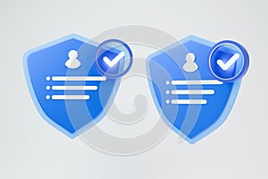 A 3D icon representing cybersecurity, featuring a checklist and user data.