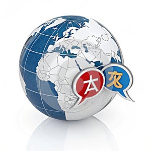 Language translation 3D icon isolated on white background