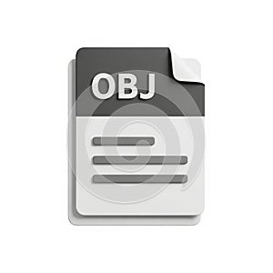 3D icon representing an OBJ file format on a white background OBJ file 3D model