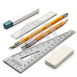 Sketching tools 3D icon isolated on white background photo