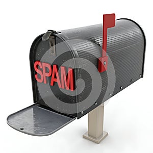 Spam Mail 3D Icon on White Background Ã¢â¬' Email Filtering and Security