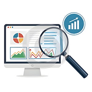 Web page analysis optimization icon photo