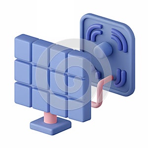 3D icon, A solar panel icon