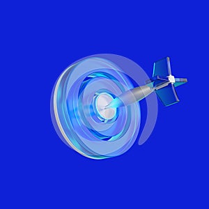 A 3d icon of translucent Target archery with arrow.