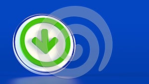 3d upload icon on Blue background