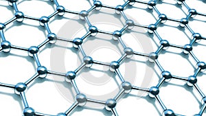 3d illusrtation of graphene molecules. Nanotechnology background illustration.