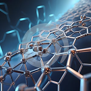 3d illusrtation of graphene molecules. Nanotechnology background illustration.3d illusrtation of graphene molecules. Nanotechnolog photo