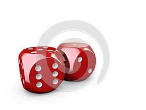 3d Illustartion of casino dices. isolated white