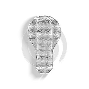 3D Illustrated Labyrith in the Shape of a Light Bulb