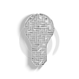 3D Illustrated Labyrith in the Shape of a Light Bulb