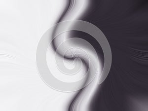 3D illustration of an abstract bright black and white wave background